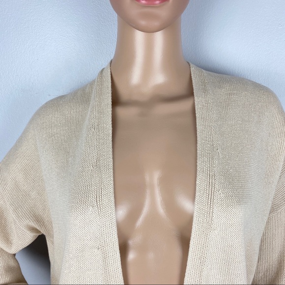 NEW EILEEN FISHER BEIGE OPEN FRONT CARDIGAN - Picture 4 of 10